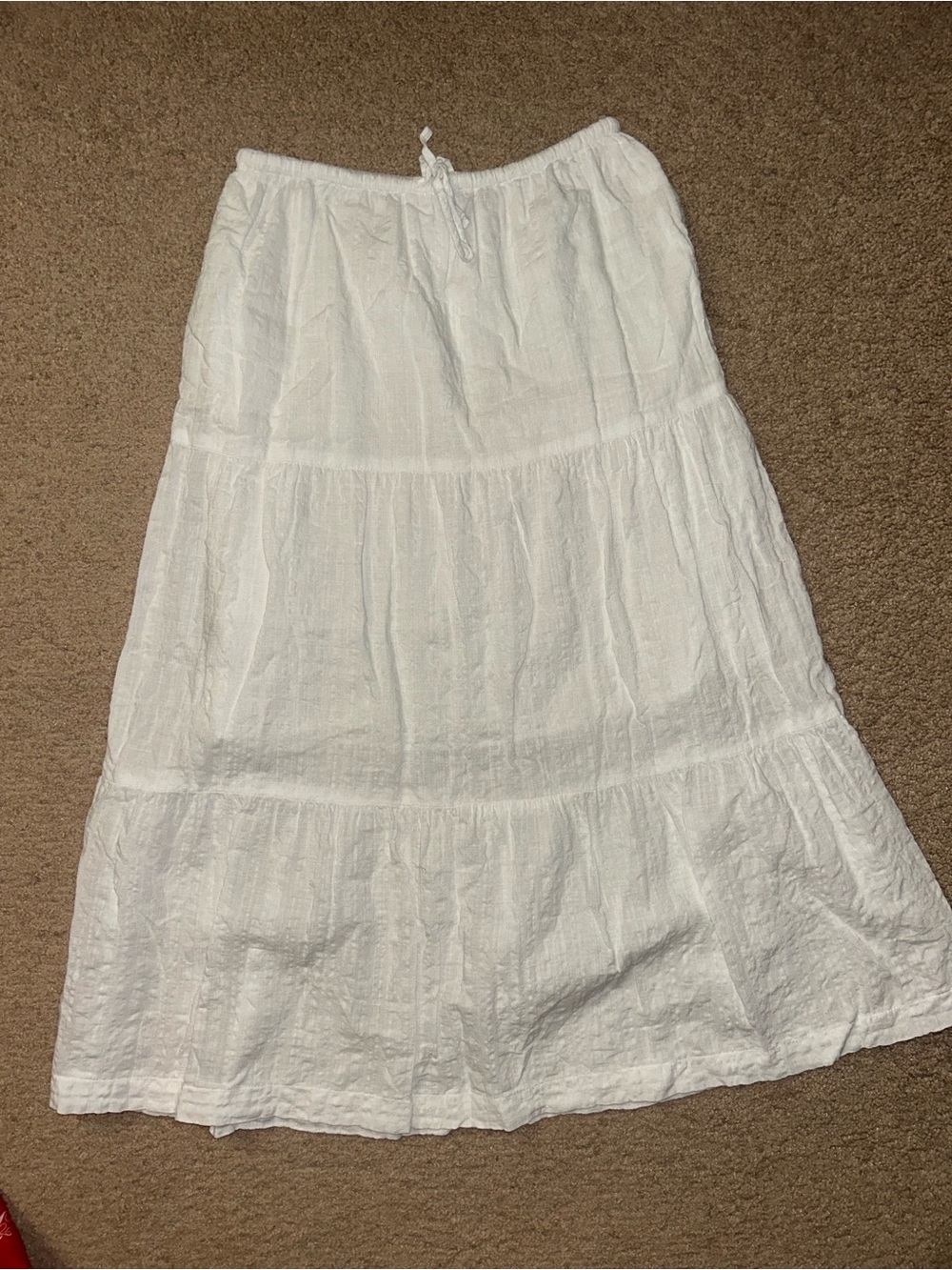 Old Navy White Boho style Maxi Skirt with Drawstring Waist